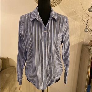 Equipment Blue Striped Shirt size SP